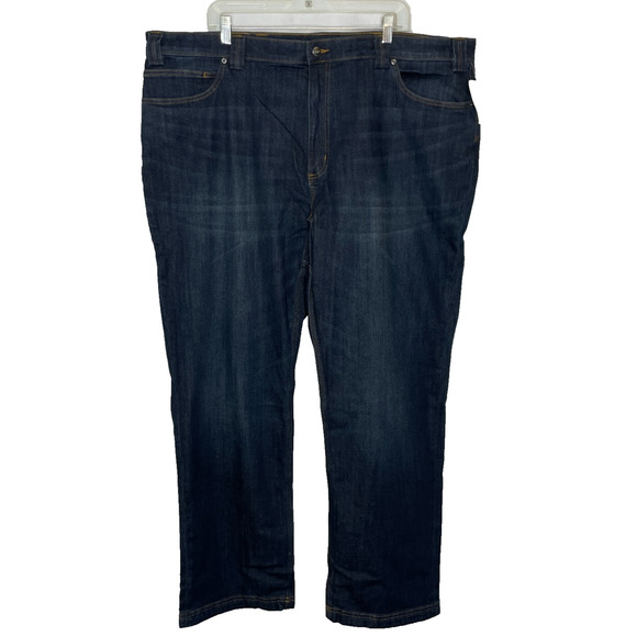 Men's 44 x 32 Duluth Ballroom Double Flex Relaxed Fit Dark Wash Straight Jeans